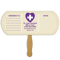 Band Aid/Pill Stock Shape Fan w/ Wooden Stick